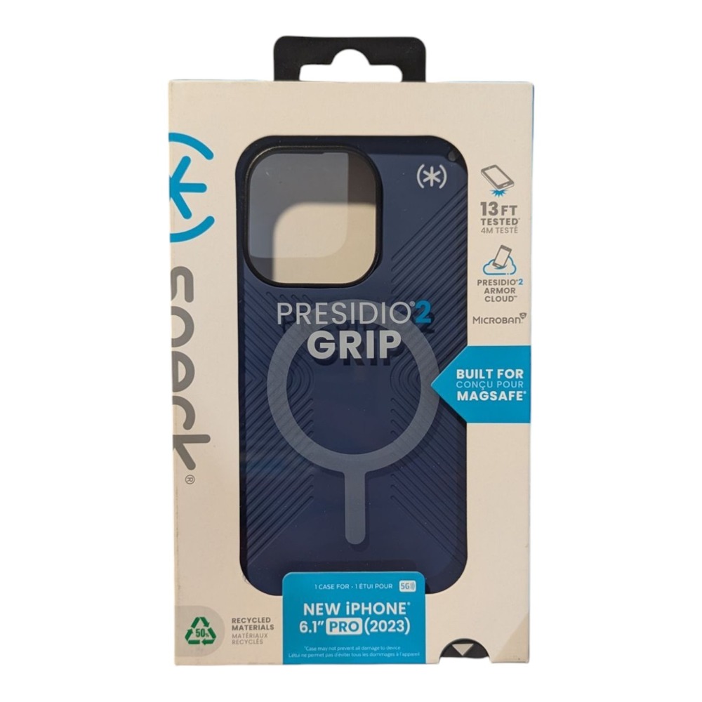 D6. Speck Presidio2 Grip with MagSafe Case For iPhone 15 Pro -‎ Coastal Blue